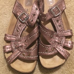 Jeweled slip-on sandals